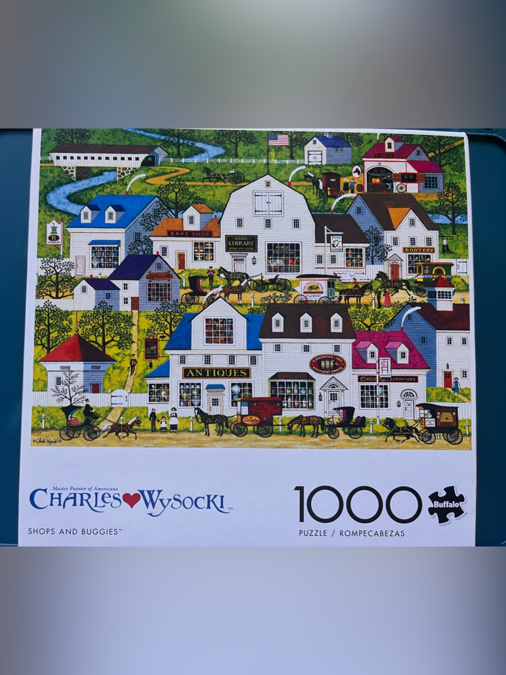 Charles Wysocki 1000-Piece Jigsaw Puzzle shops and buggies